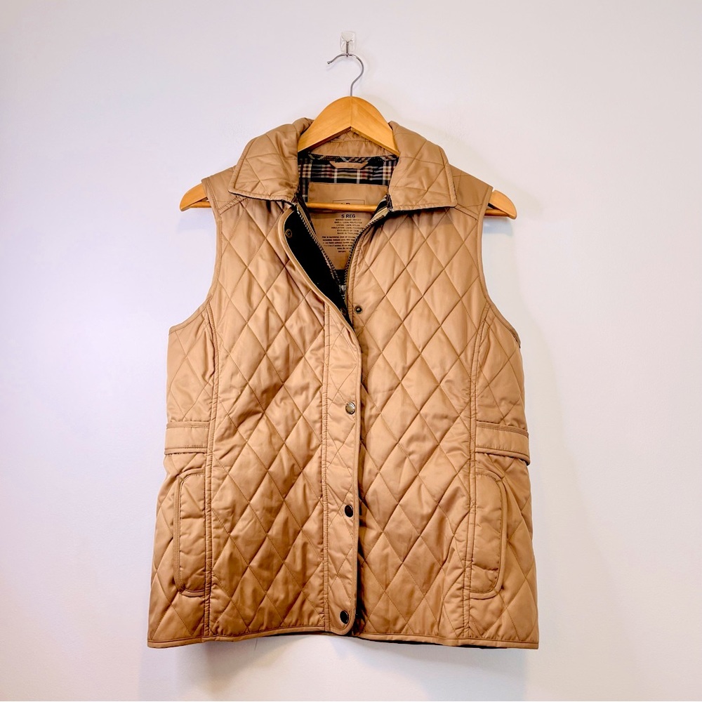 L.L. Bean Vintage Tan Quilted Equestrian Vibes Vest